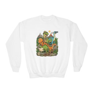 Dinosaur Camper Youth Sweatshirt – The Ultimate Dino Adventure Crew Graphics