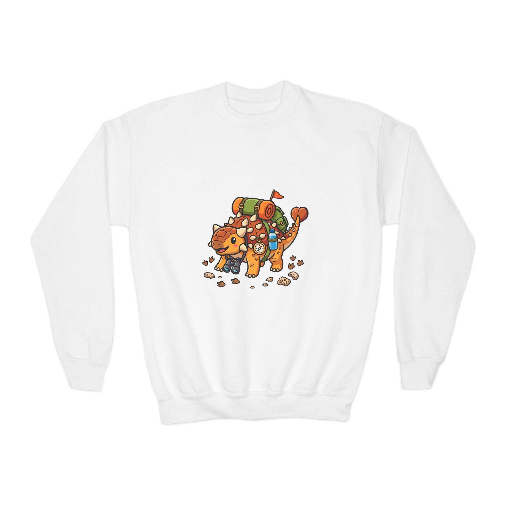 Youth Crewneck Sweatshirt — Ankylosaurus Adventure Gear Kids Pullover - Image 5