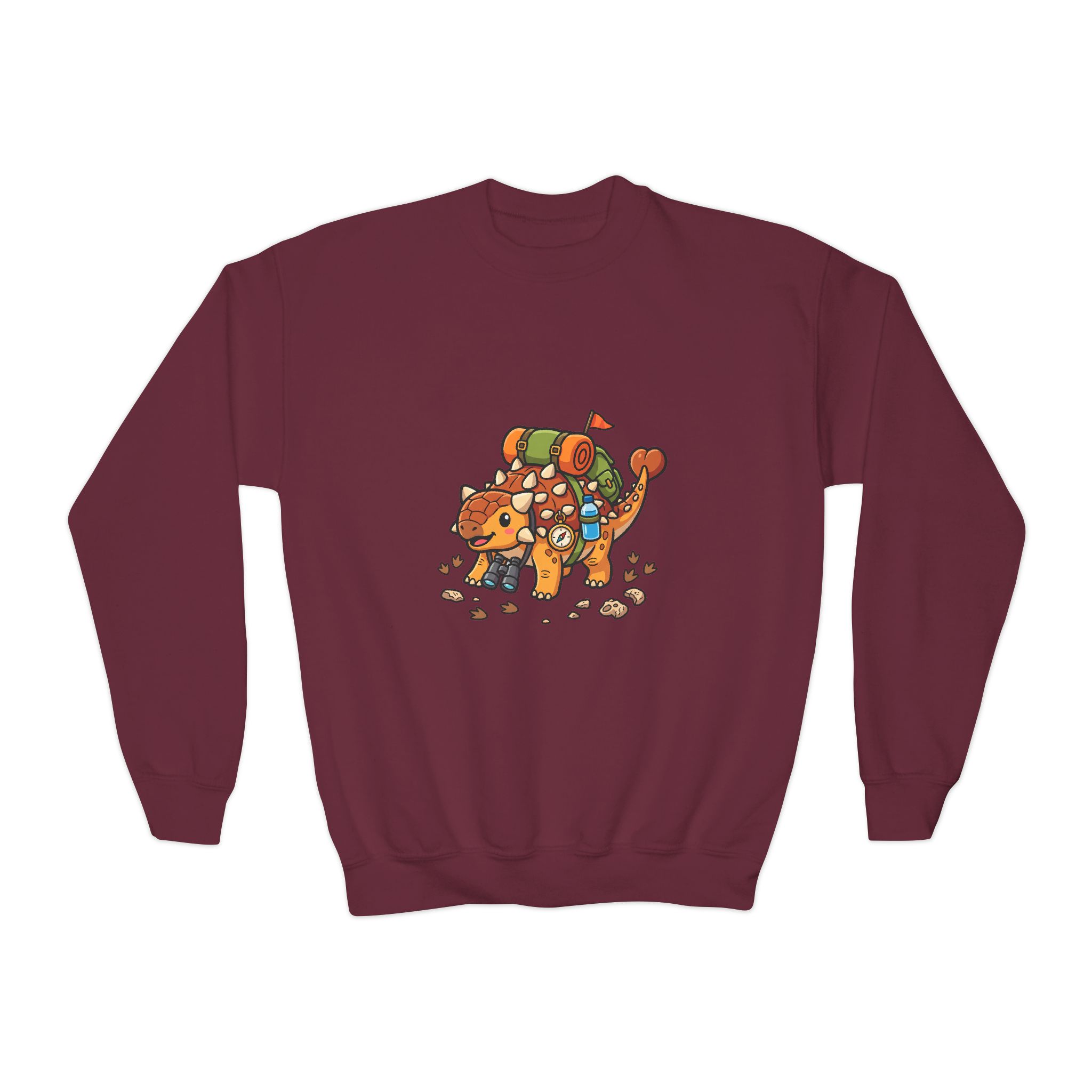 Youth Crewneck Sweatshirt — Ankylosaurus Adventure Gear Kids Pullover - Image 14