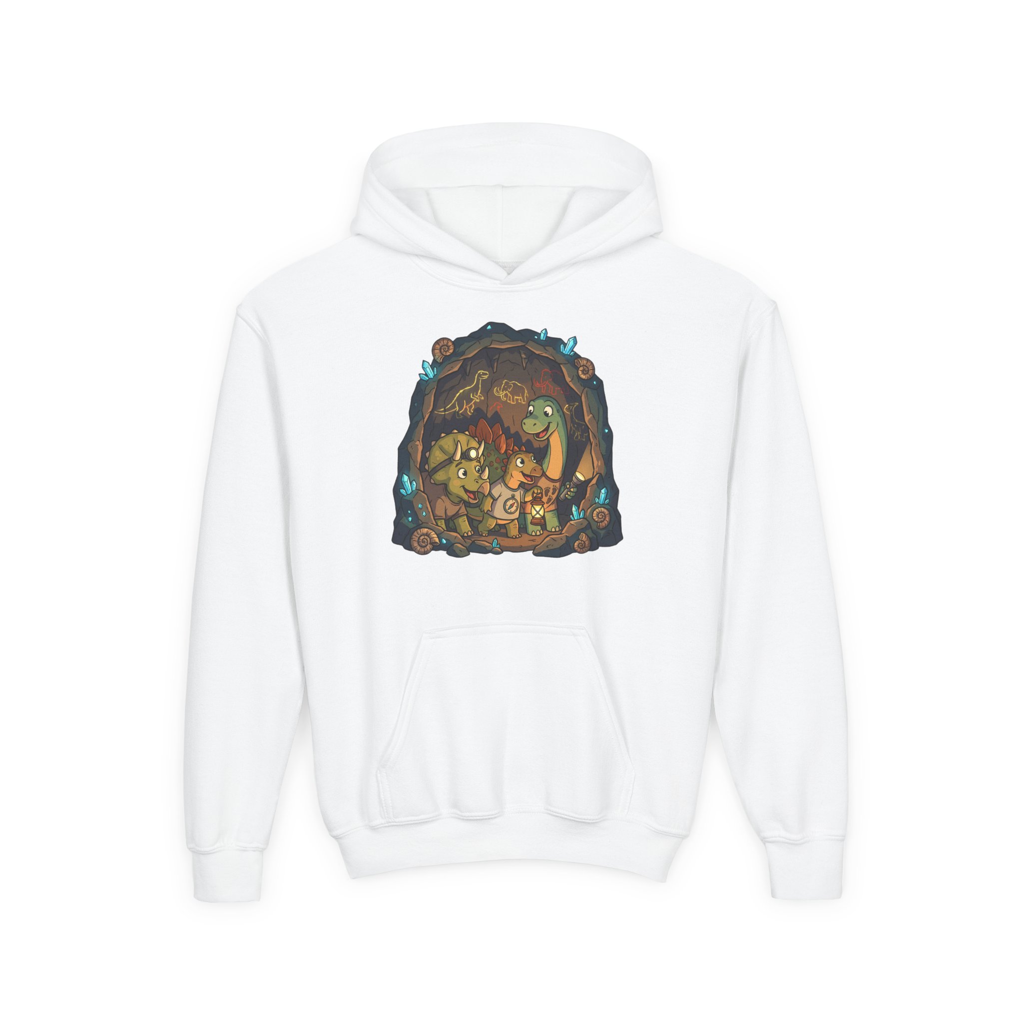 Youth Hoodie — Dino Cave Detectives Graphic - Image 2