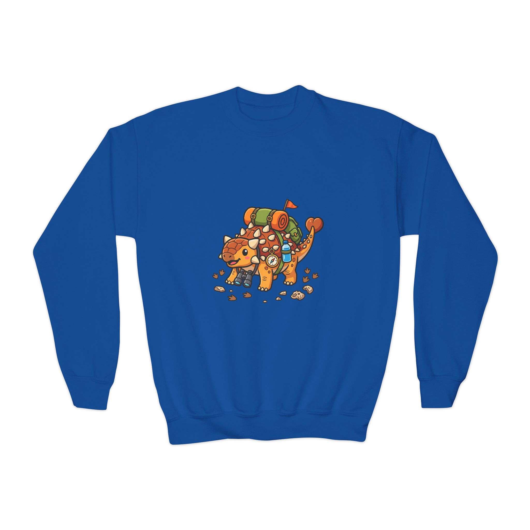 Youth Crewneck Sweatshirt — Ankylosaurus Adventure Gear Kids Pullover - Image 18