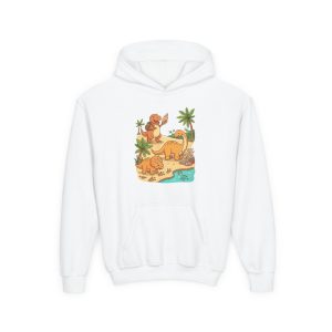 Dino Beach Expedition Hoodie — Cute Dinosaur Sweatshirt
