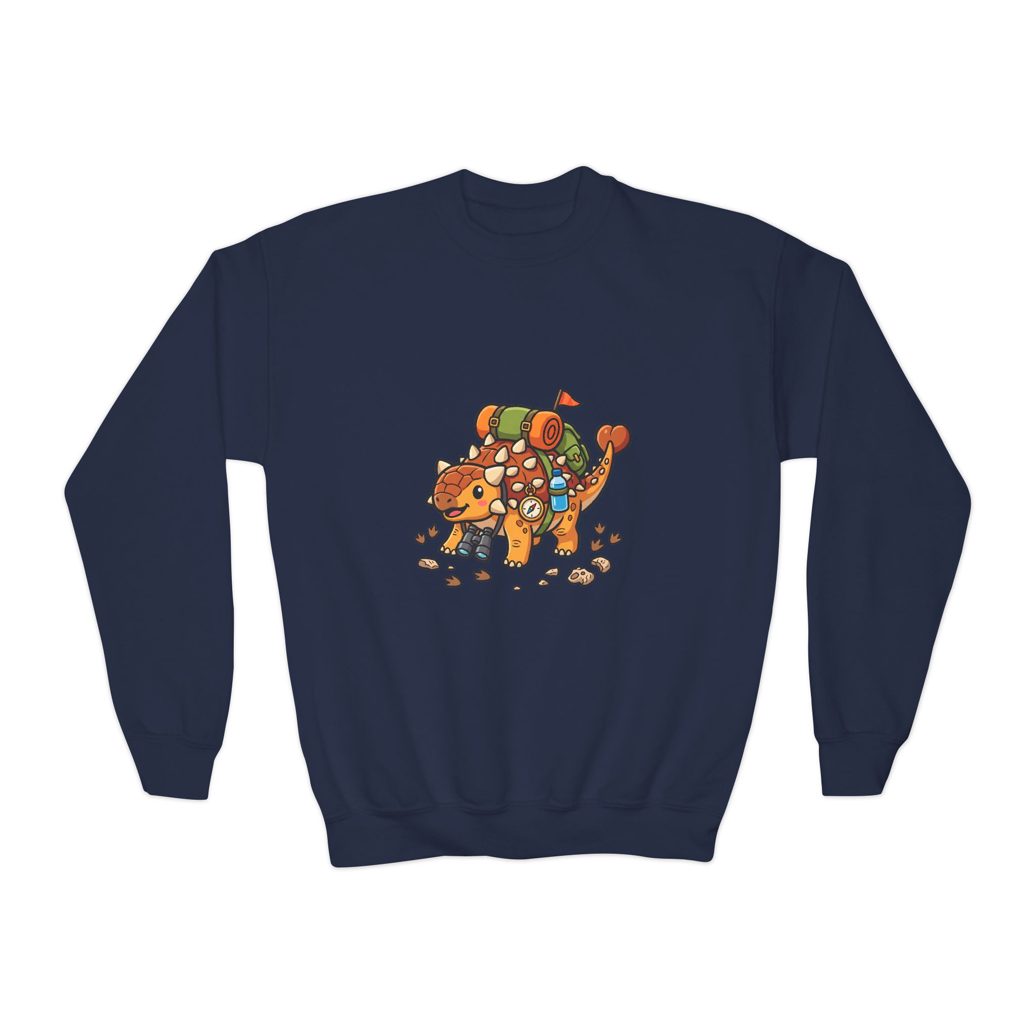 Youth Crewneck Sweatshirt — Ankylosaurus Adventure Gear Kids Pullover - Image 22