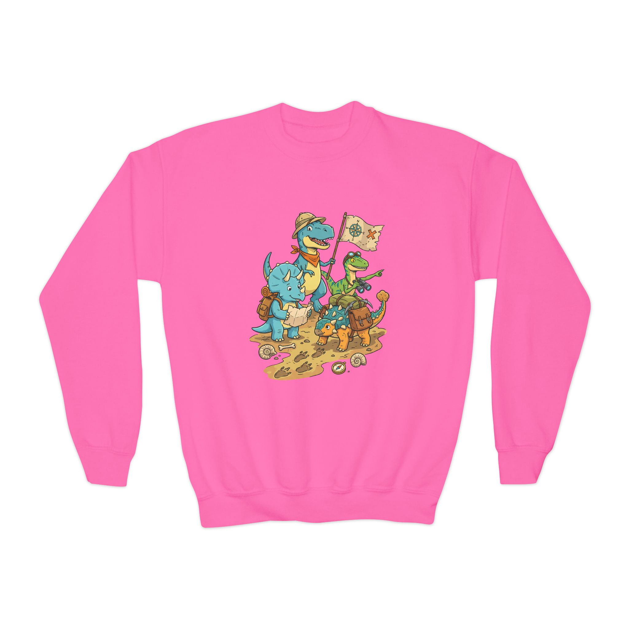 Kids' Dino Adventure Crewneck Sweatshirt – The Dino Explorer Club Graphic - Image 5