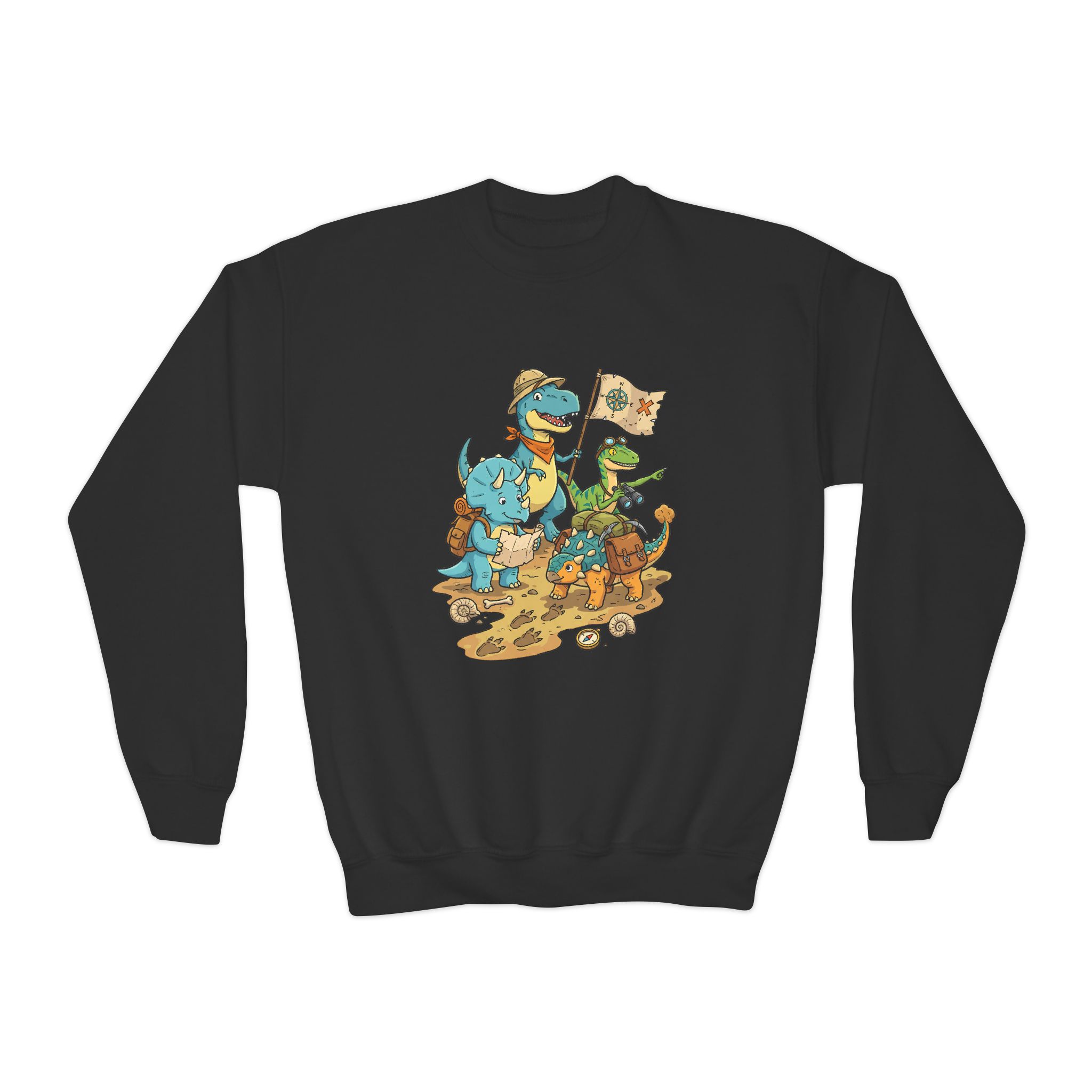 Kids' Dino Adventure Crewneck Sweatshirt – The Dino Explorer Club Graphic - Image 4