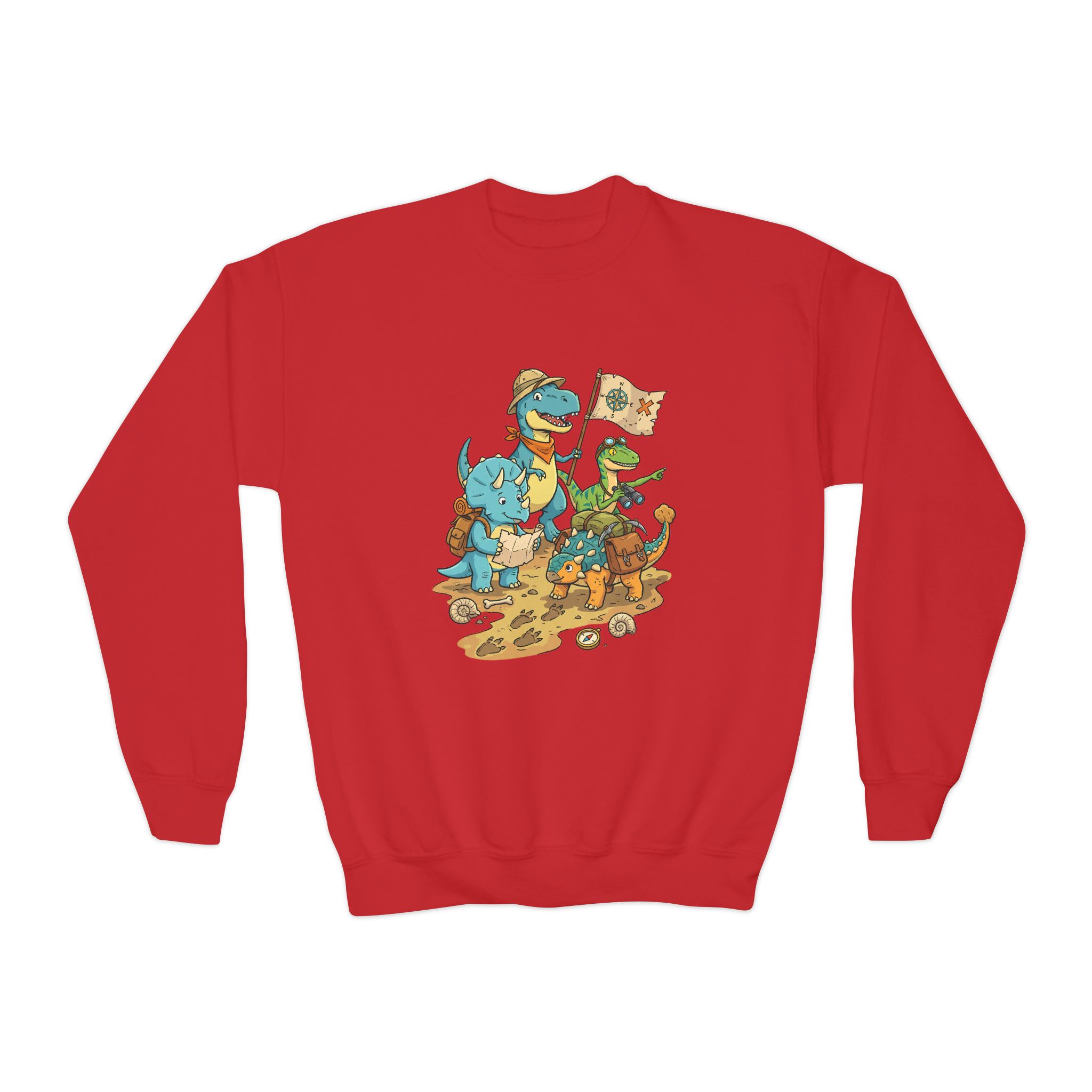 Kids' Dino Adventure Crewneck Sweatshirt – The Dino Explorer Club Graphic - Image 6