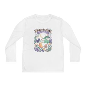 Youth Long Sleeve Tee — Moon Garden Creatures Graphic